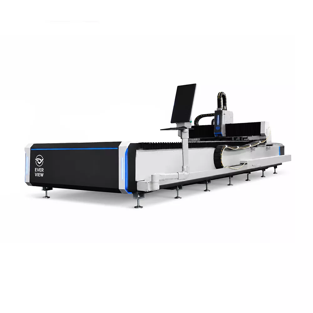 Meaisín Gearradh Léasair Fiber Flatbed CNC